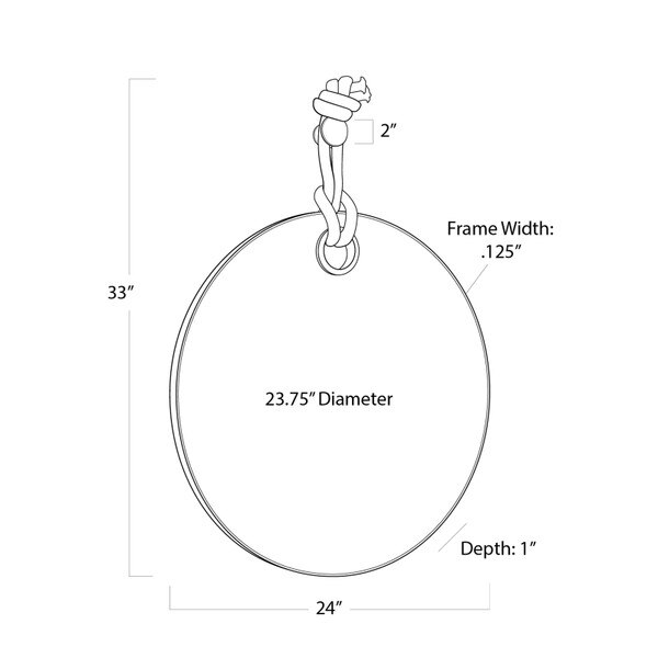 Porter Mirror (Steel) Line Drawing
